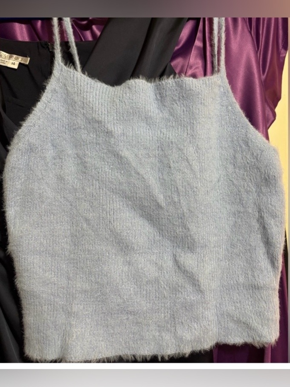 SHEIN Light Blue Fuzzy Knit Cami
